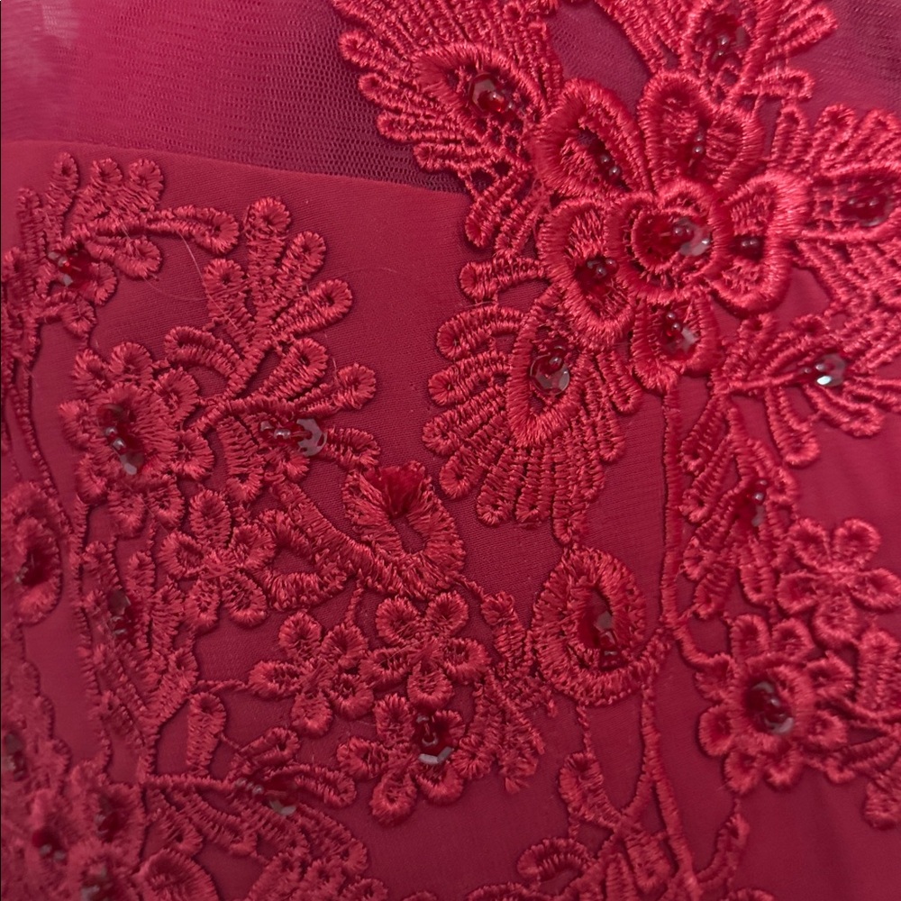 Chic Red Lace Evening Dress - NWOT - Picture 3 of 6